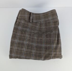 Ann Taylor Factory Brown Plaid Trouser Dress Pants (Size: 14)